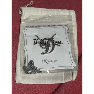 JK by Thirty One Initial Monogram D Necklace Silvertone 20" Silver NIB